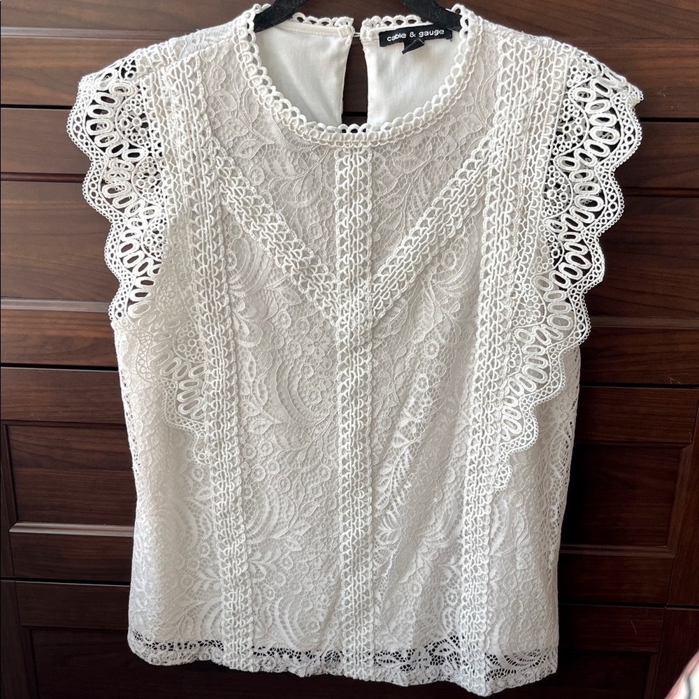 White Lace cut work top